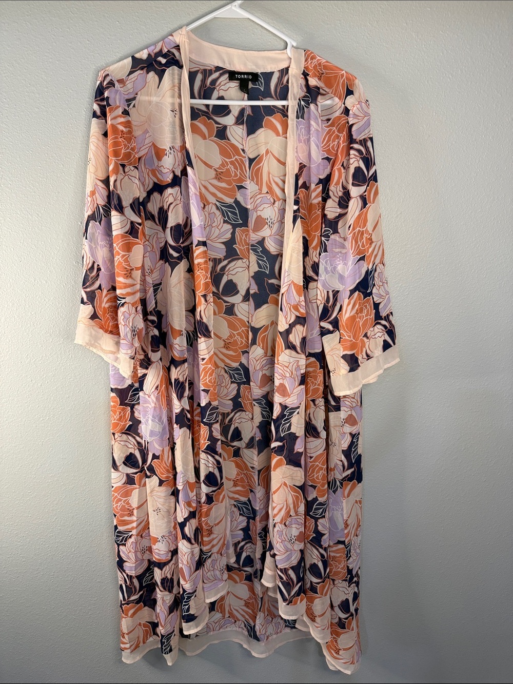 Torrid Sheer Chiffon Floral Duster Kimono – Size 1 (14/16)